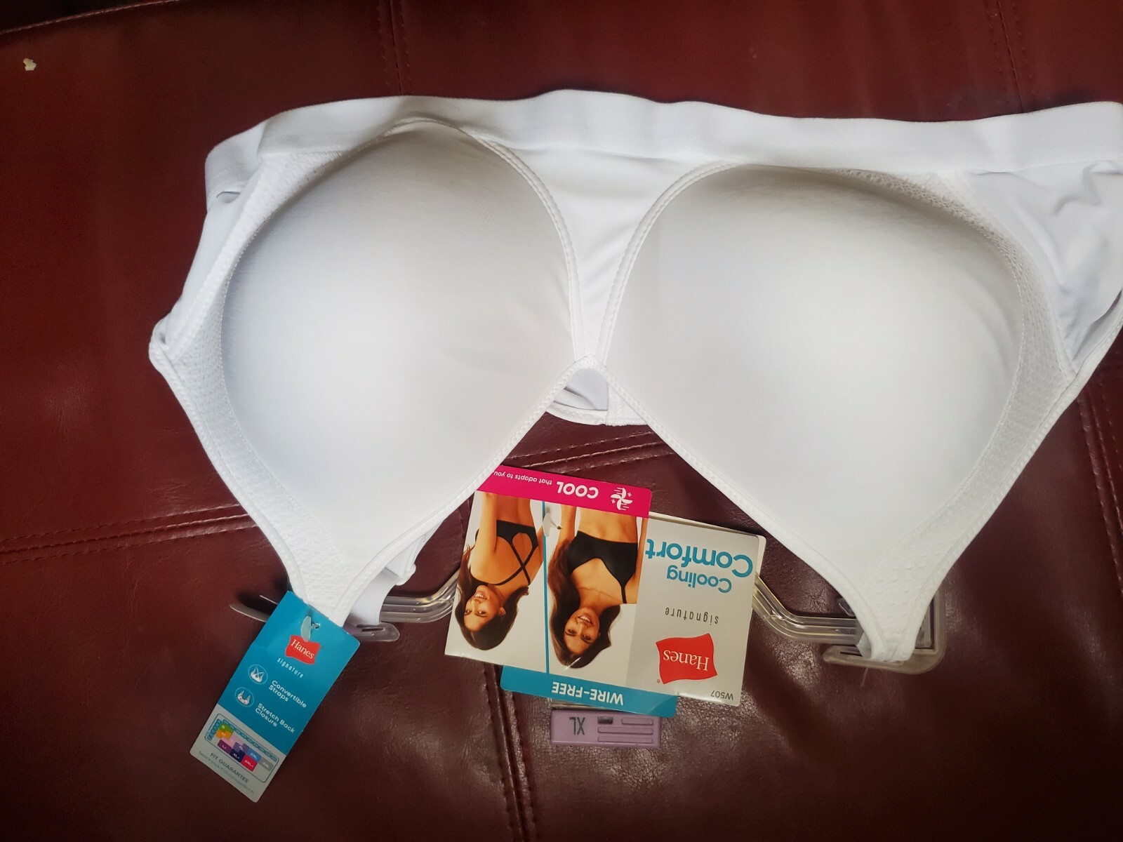 HANES Cooling Comfort Wire Free Bra WHITE MHW507 Size XL,L,M,S COLOR