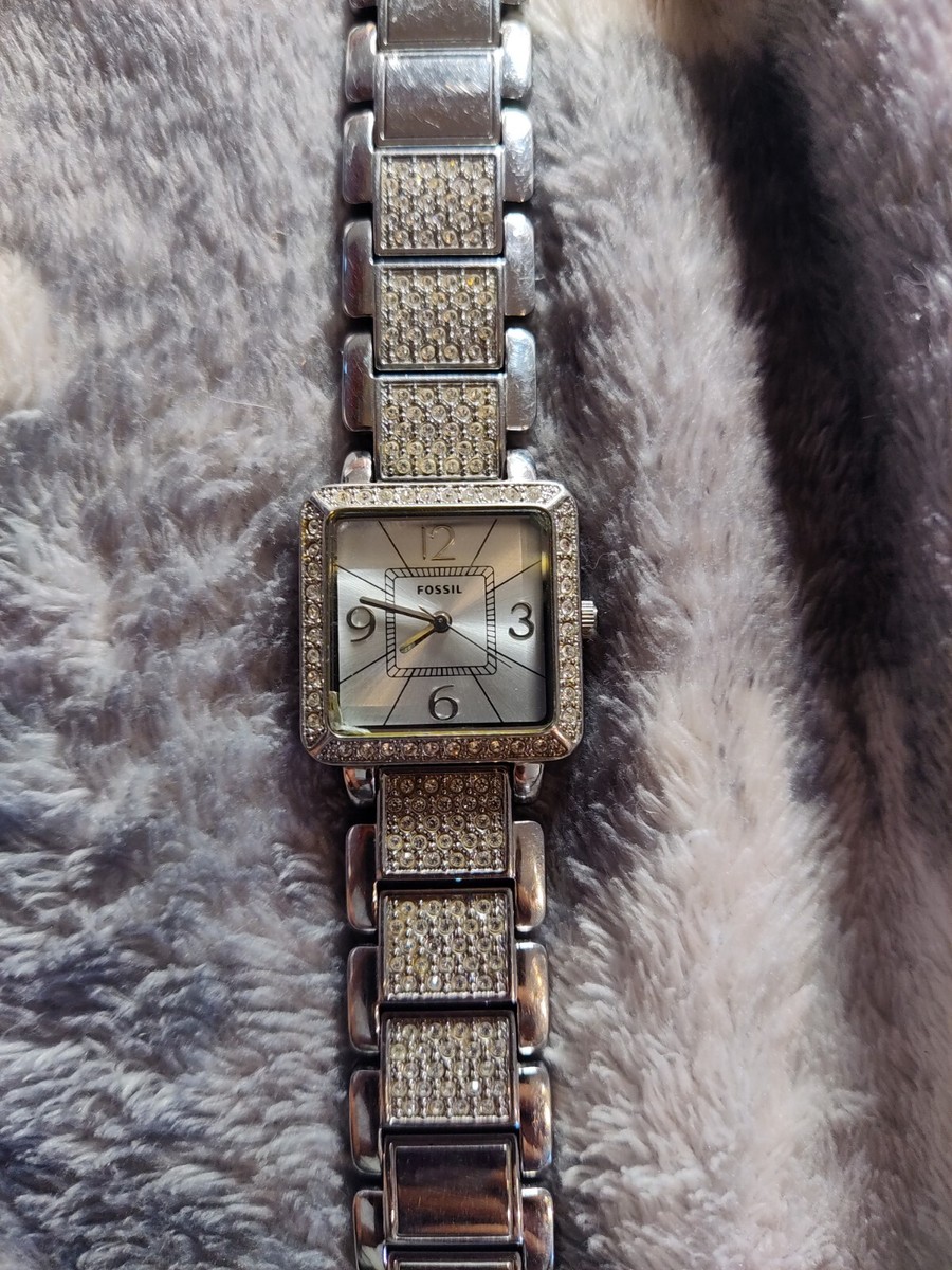 Vintage Fossil Rhinestone Square Ladies Waterproof  display picture 2