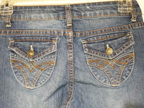 ARIZONA Girl's Dark Wash Adjust Waist Reg Fit Straight Leg Stretch Jeans size 12 - Picture 9 of 11