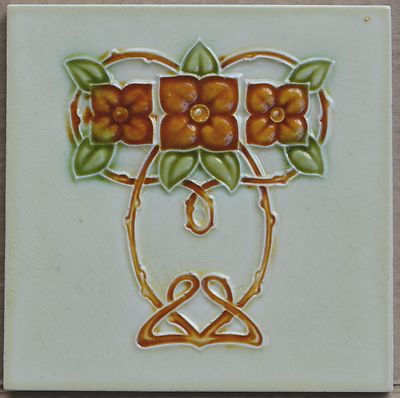 ALFRED MEAKIN - ANTIQUE ART NOUVEAU MAJOLICA TILE C1900 | eBay