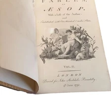 Antiquarian book.Aesop's Fables VOL II ,1793, John Stockdale, London.