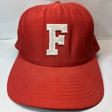 Nissin Snapback Hat White Embroidered F Red Cap