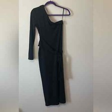 Zara Womens One Shoulder Black Dress Small