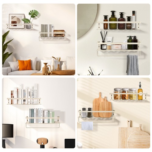 2x Wooden Floating Shelves Wall Mounted Display Storage Decor Rustic Home Office - Picture 137 of 164