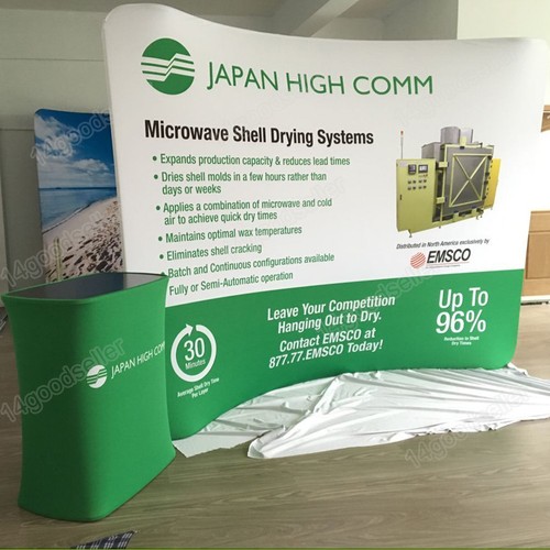 10ft curved trade show display pop up banner booth exhibits with custom printing - Picture 3 of 6