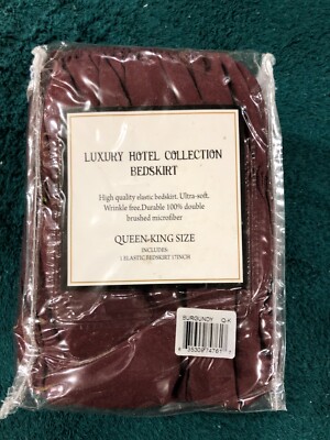 MK Home Luxury Hotel Collections Bedskirt, Burgandy NIB