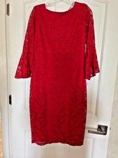 NEW WITH TAG  WOMENS RED LACE DRESS SIZE 10