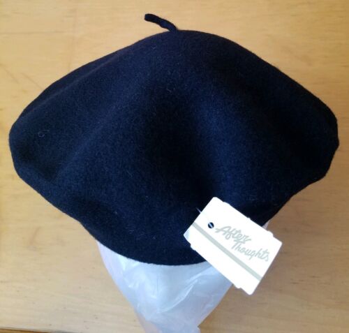 Classic Traditional Women's Solid Color Plain Wool French Beret One Size w /Bow - Picture 2 of 11