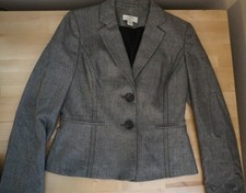 Ann Taylor LOFT Black White Herringbone Tweed Blazer Jacket Size 2P