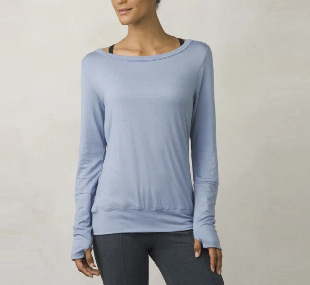 PrANa Fairhope Blue Synergy Top Womens Size XS eBay