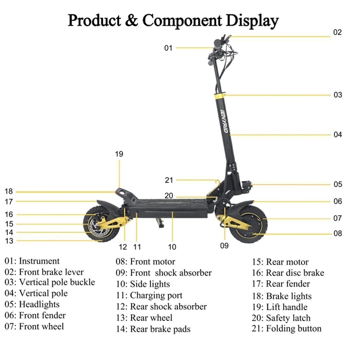 Electric Scooter Dual SUSPENSION & BRAKES 37MPH 10'' Folding For Adult E-Scooter