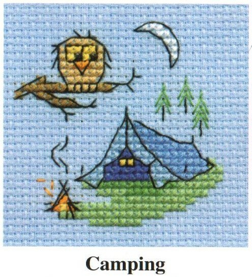 Mouseloft Camping Counted Cross Stitch Kit Needle Threads Aida Card For Sale Online Ebay