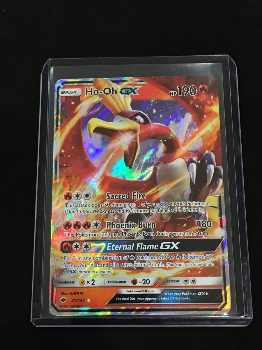 Ho-Oh GX 21/147 Near Mint Ultra Rare Burning Shadows Full Art Pokemon Card  2017