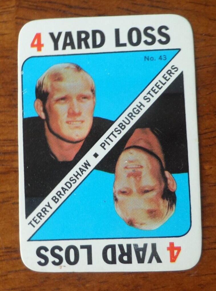 1970 TOPPS FOOTBALL GAME CARD #43 TERRY BRADSHAW STEELERS ROOKIE
