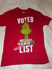 new Grinch Naughty List T-Shirt christmas red funny L holiday party carlsbad
