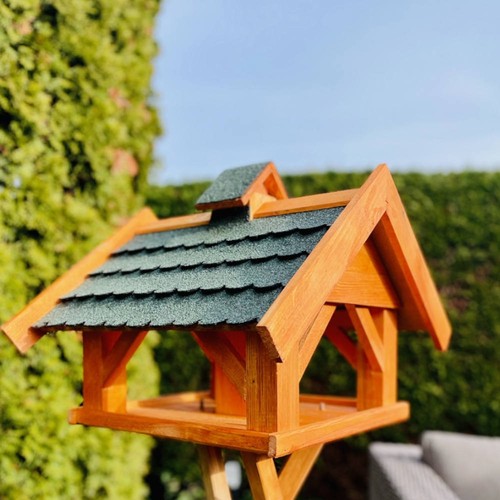 DARLUX Rechteckiges Vogel Futter Haus XL Vogelhaus Futterstelle Grün,Rot,Schwarz - Bild 2 von 7