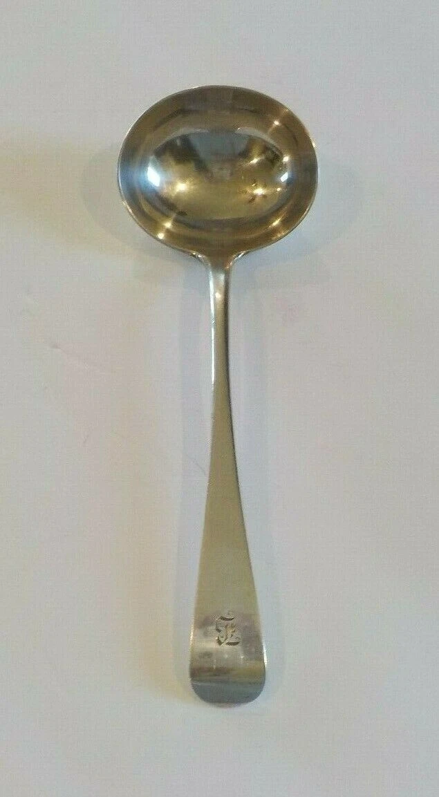 Mid-19th C. COIN Silver Gravy / Sauce Ladle, Monogram "B", 65 grams