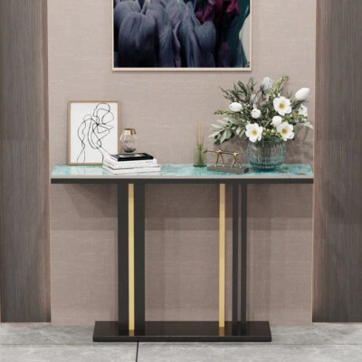 Delicate Texture Marble Console Table Narrow Long Sofa Table Hall Display Stand - Image 1 of 4
