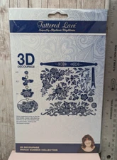 Tattered Lace Metal Cutting Dies 3D Decoupage Floral Flower Boarders Card Making