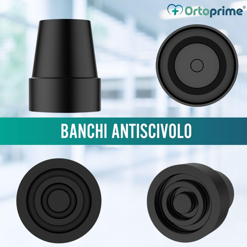 Pack X2 Puntali in Gomma Antiscivolo per Stampelle E Bastoni, Compatibili Con Tu - Foto 7 di 12