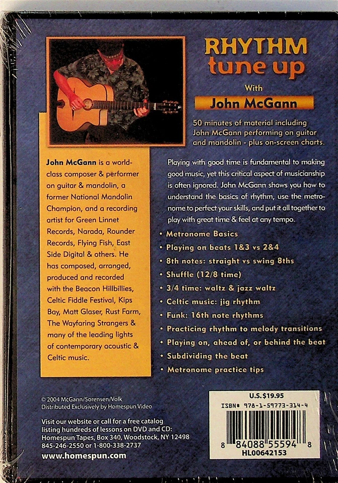 Rhythm Tune Up With John McGann -DVD -NEW (Guitar Etc/Celtic/Funk/Learn Tempo)  - Image 2 of 2