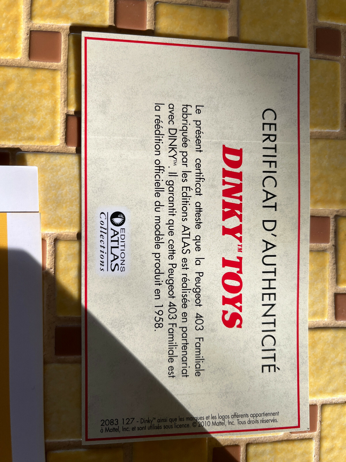 Coffret collector Dinky Toy Atlas 2009 Famille 403 Peugeot 24F cadeau idéal collection