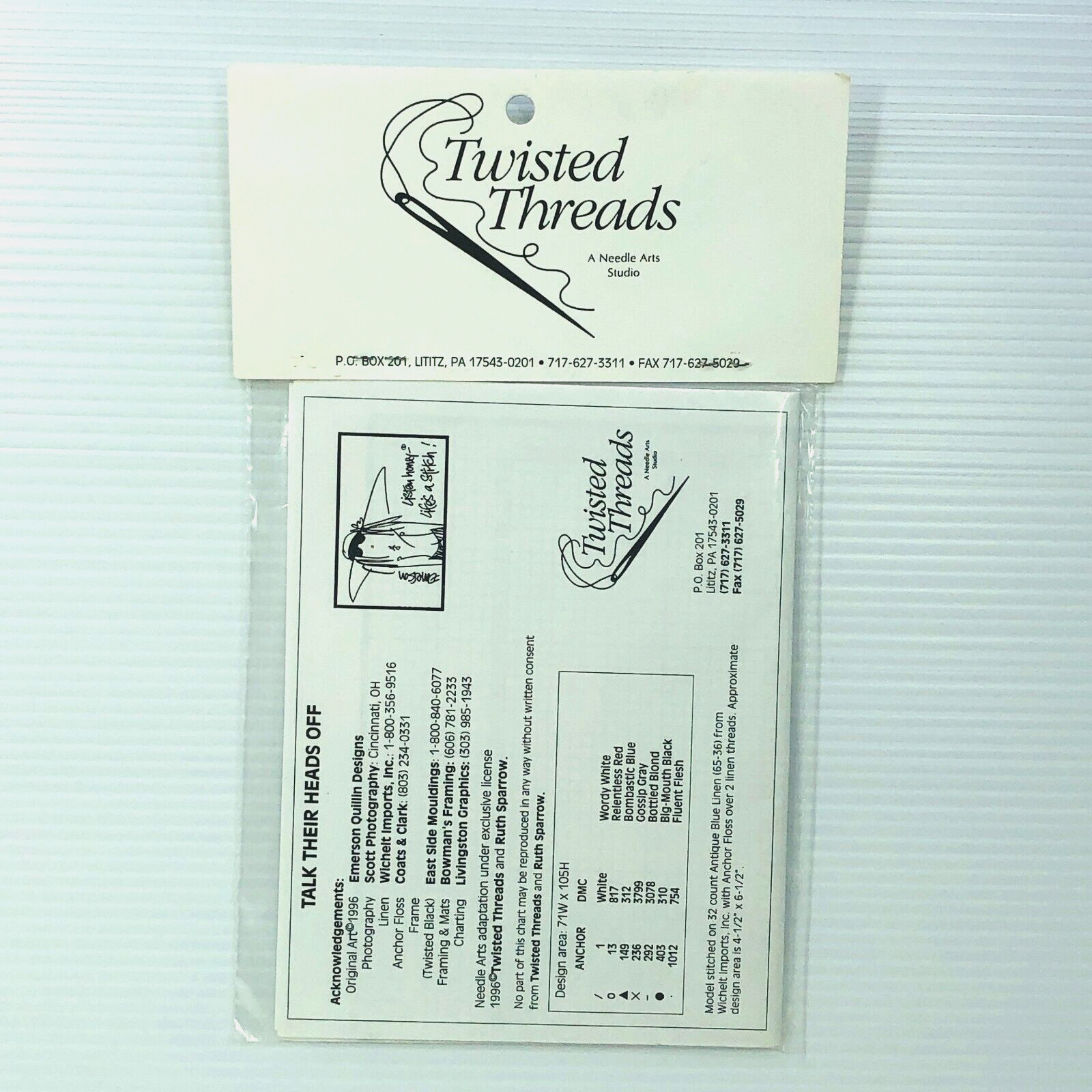 Twisted Threads Listen Honey Lifes A Stitch Emerson Cross Stitch Chart Pattern