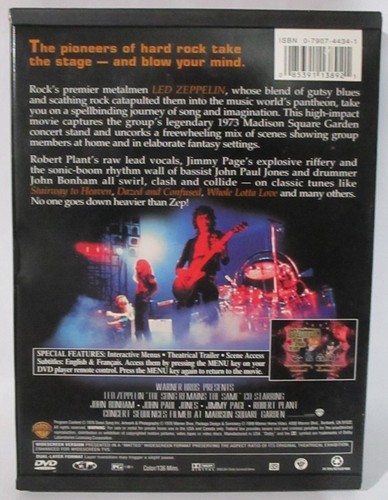 Led Zeppelin The Song Remains The Same DVD Widescreen - 第 2/2 張圖片