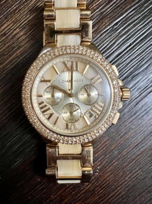 MICHAEL KORS Oversized Camille Pavé Gold Tone Watch | eBay display picture 1