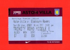 2007/08 ASTON VILLA 1-1 BLACKBURN ROVERS PREMIER LEAGUE 26.01.08 EXCELLENT COND
