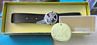 Michael Kors 25 MM Pave Logo Belt Black Color Size LXL | eBay