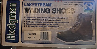 Hodgman Wading Boots Fishing Mens Size 9 Lakestream 19210 Brown Lace Up Ankle