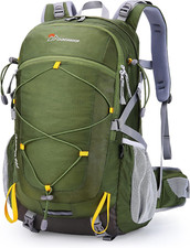 MOUNTAINTOP 40L Hiking Backpack with Rain Covers for Backpacking, Army Green