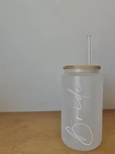 Bride Frosted Glass Coffee Cup