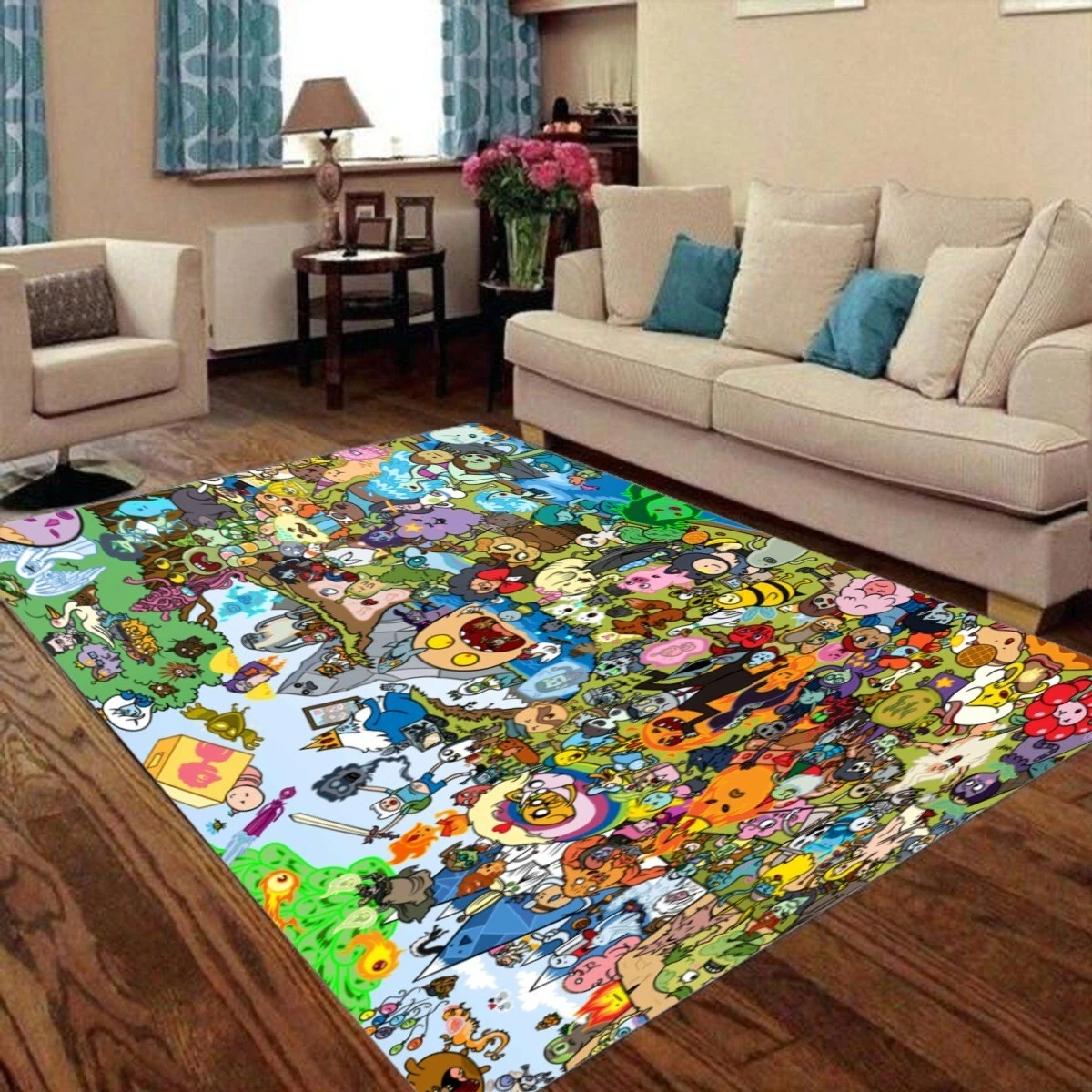 Adventure Time Print Foldable Rectangular Floor Mat Rug