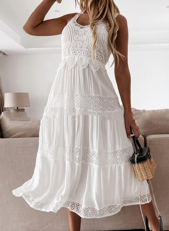 white lace maxi dress