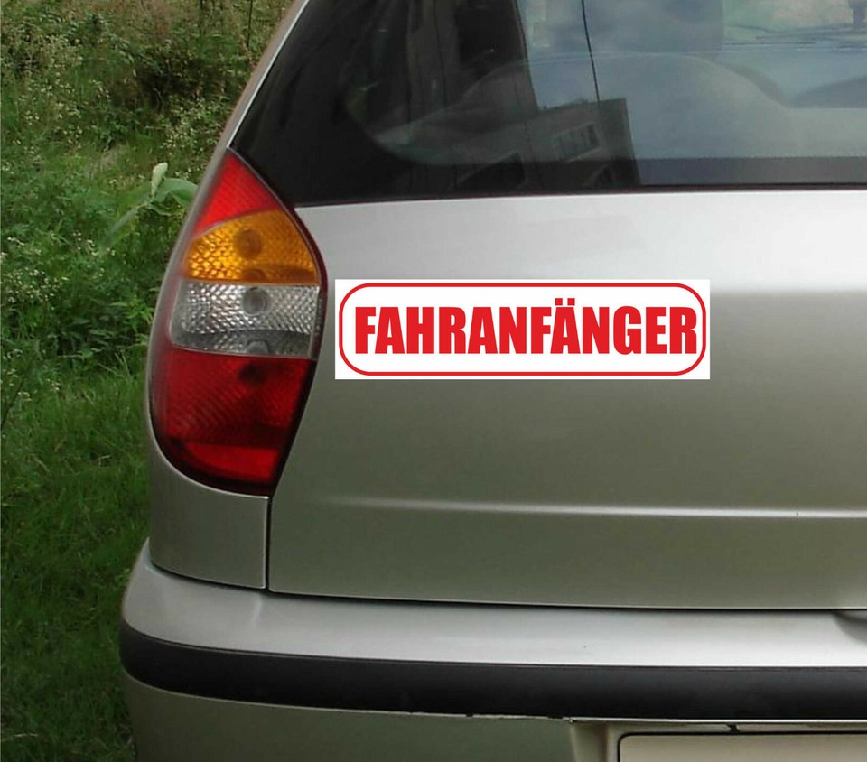 Kiwistar Magnetschild Fahranfänger - Neonpink 30cm Mit Kussmund