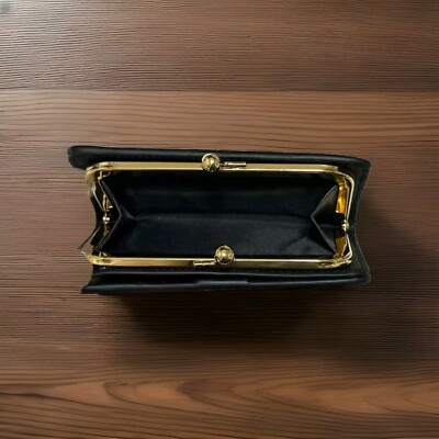 COACH Square Black Bi-fold Purse Coin Case Kiss Lock Rare New | eBay