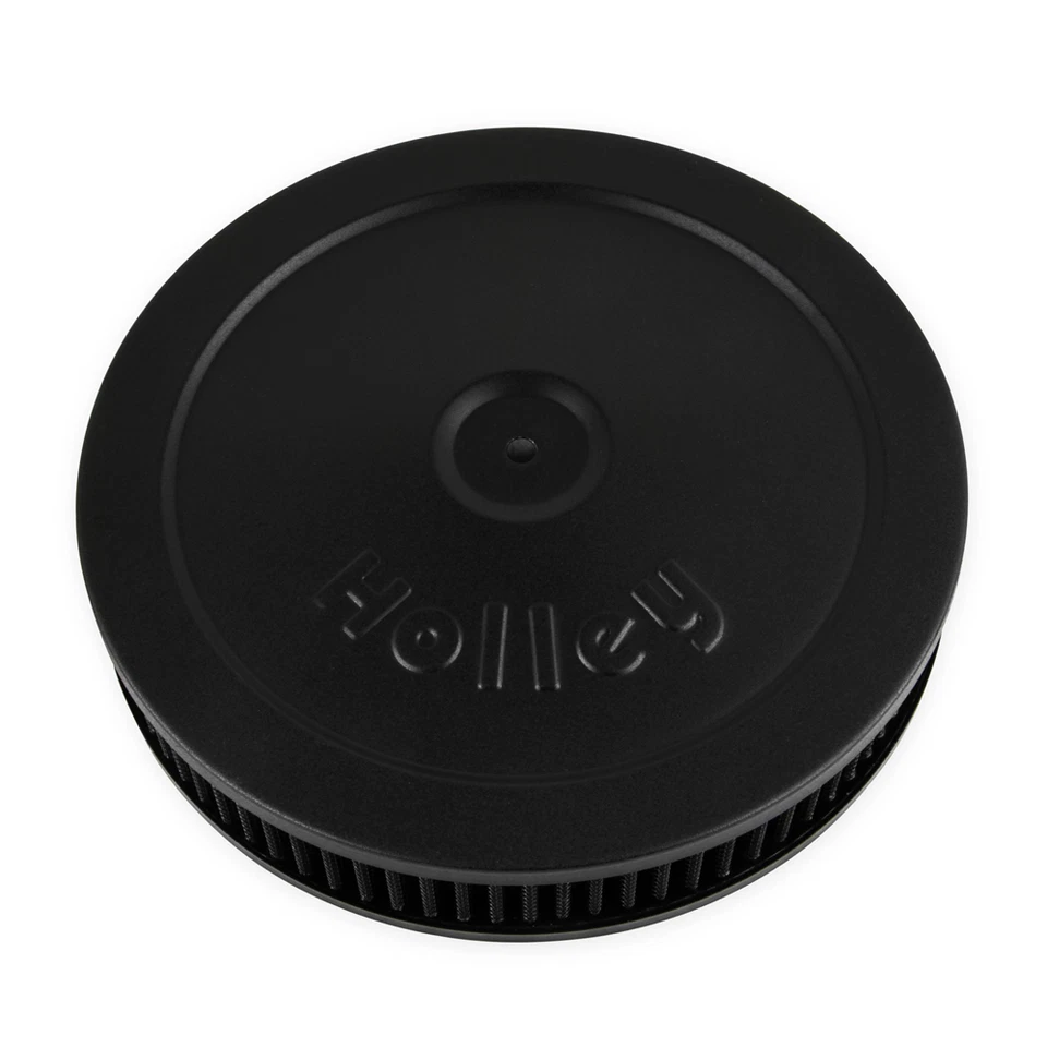 Limpador de ar redondo preto Holley 10" para carburadores com 5,125" diâmetro pescoço #120-145B - Imagem 3 de 4