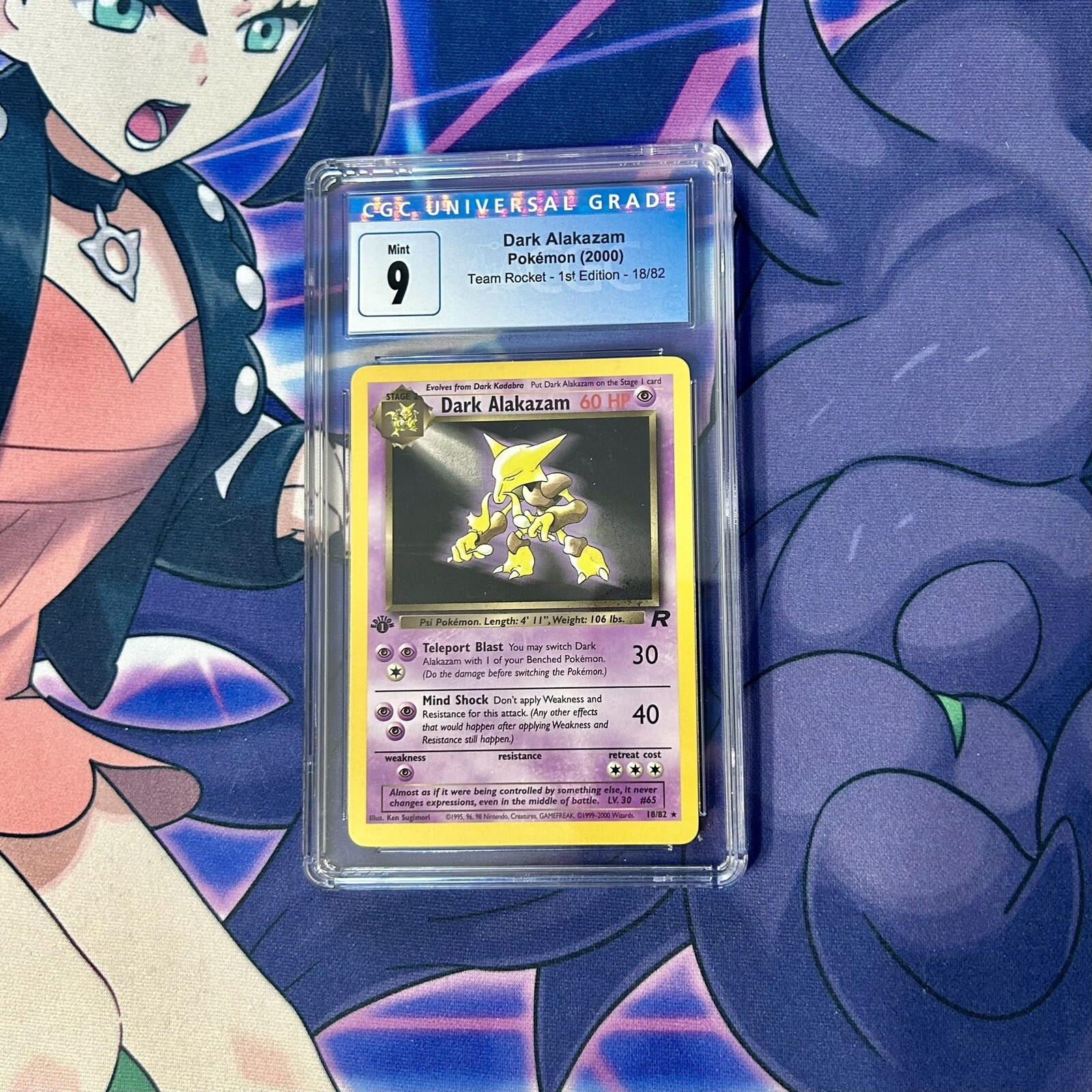 CGC 9 - Pokemon Card - Team Rocket 18/82 - DARK ALAKAZAM (rare) - MINT