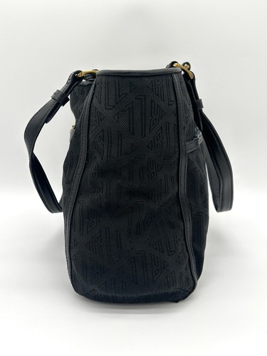 Lauren Ralph Lauren Signature Jacquard Monogram Bag Purse Black Vintage EUC - Picture 3 of 20
