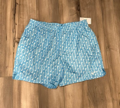 Nike Men's Swoosh Link 7 in Volley Board Shorts Aquarius Blue, Size XXL, NEW