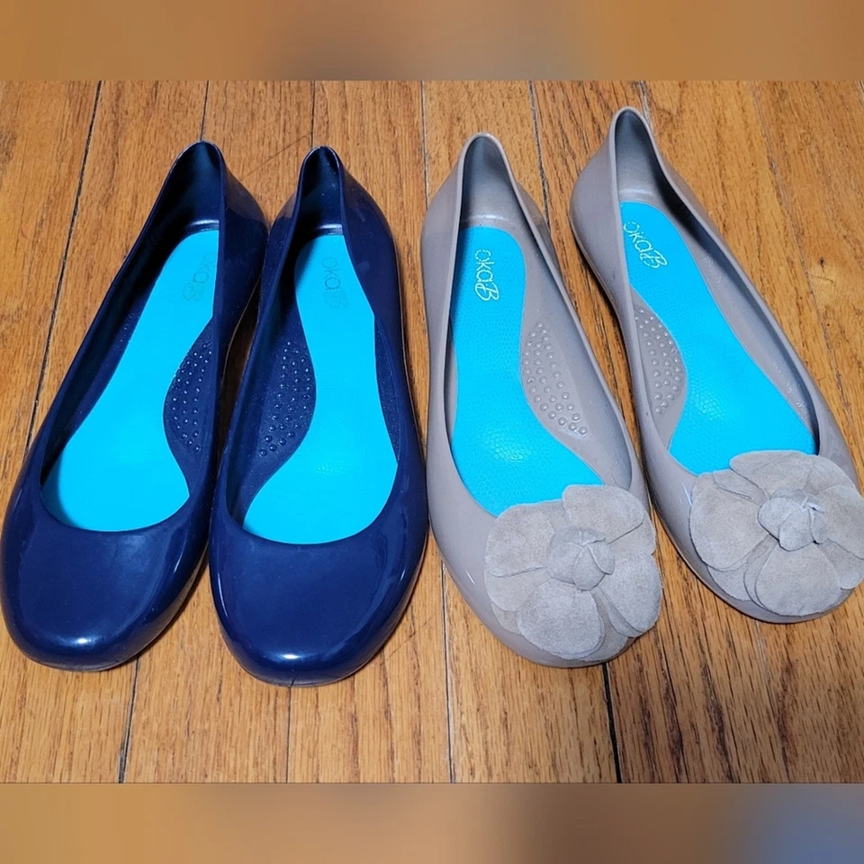 2 пары балетки Oka B. размер 6 женские синие пара и желтовато-коричневые - Изображение 2 из 4