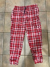 Life Is Good Size M Pajama Pants,RED BLUE CHECK FLANNEL WITH LOGO