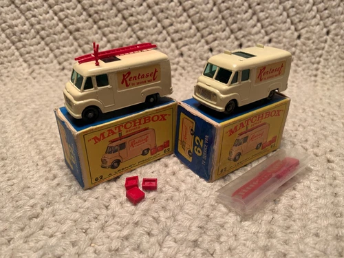 Lot of 2 Matchbox/Lesney #62 TV Repair Vans Complete W/Boxes