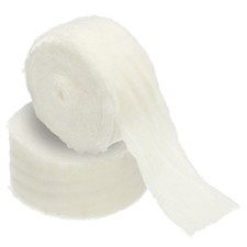 2Roll Velvet Ribbon 1-1/2"x3Yd Handmade Frayed Vintage Ribbons Beige