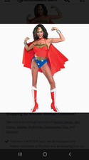 Rare Rubie's Justice League Wonder Woman Costume Complete Outfit Womens M w/Cape