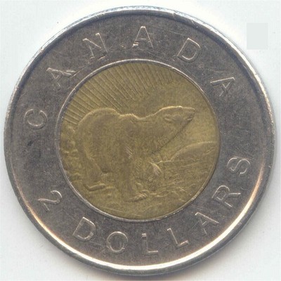 Canada 1996 - 2006 Toonie Canadian $2 Dollars Twoonie Two Dollar DOUBLE DATE