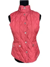 Eddie Bauer Women's Small Red Quilted Down Puffer Vest