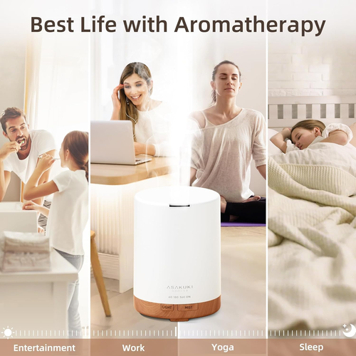 300ML Essential Oil Diffuser, Quiet 5-In-1 Premium Aromatherapy Humidifier, Natu - Picture 6 of 14